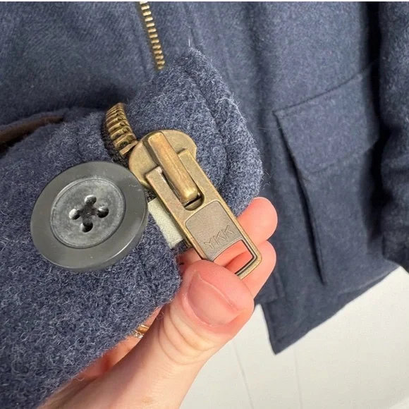 L.L. Bean Maine Guide Parka Men's Wool 0BMH7 Long Sleeve Blue Lined Collar $320 - Picture 12 of 12